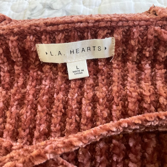 PacSun LA Hearts Super Soft Cropped Lace Up Sweater Large - Picture 4 of 7